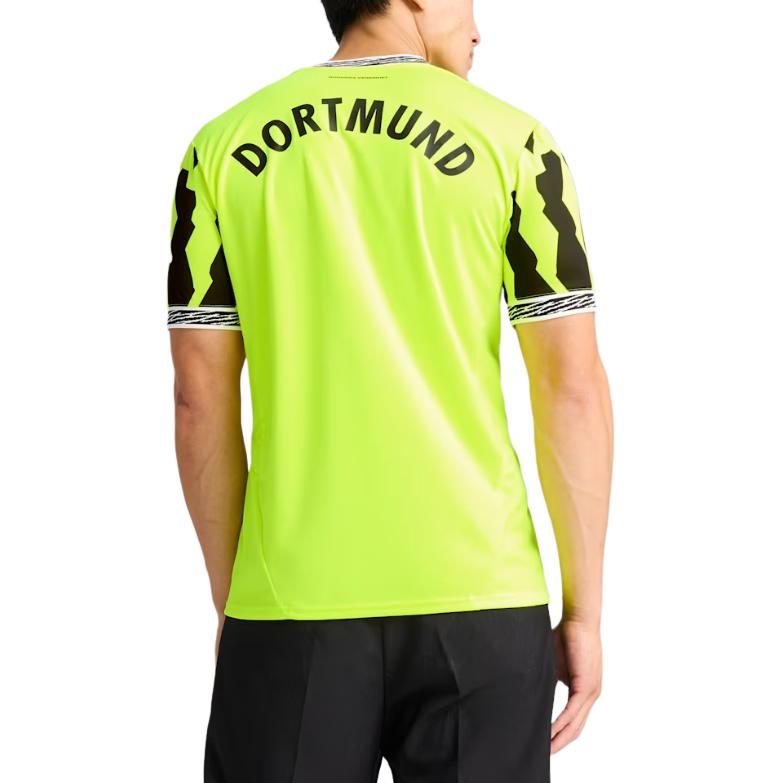 Puma Borussia Dortmund Bvb SS25 Einfacher Pullover Bequemes Kurzarm-Fußballtrikot Herren Oberteile Gelb Schwarz 775350-04