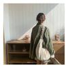 High-quality Bargain Price New Pastoral Style Pleated Lace Shoulder Strap Canvas Large Capacity Women's Single Bag Tote