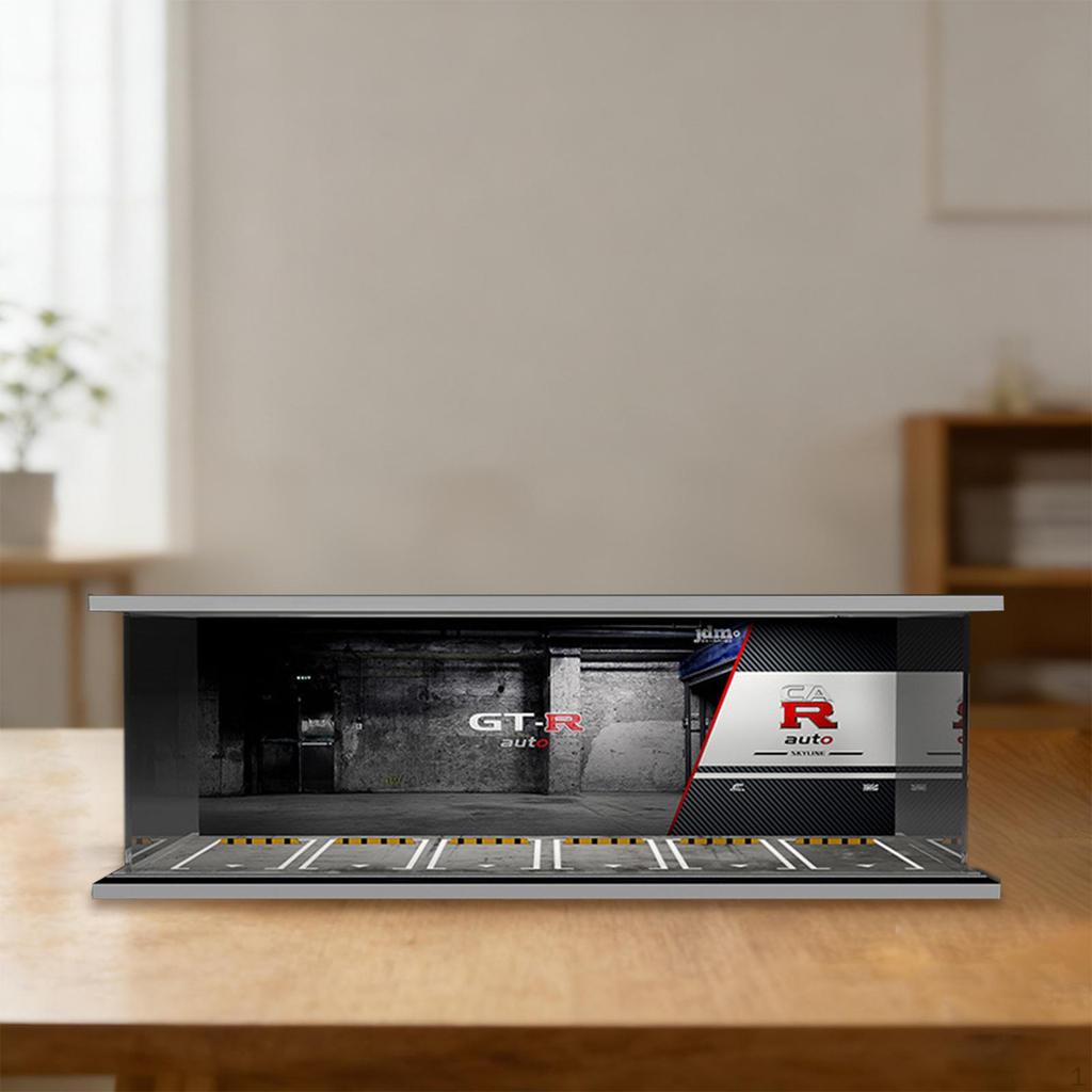 1/64 Model Car Display Case Diorama Desktop Decoration Toy Storage Box Showcase Organizer