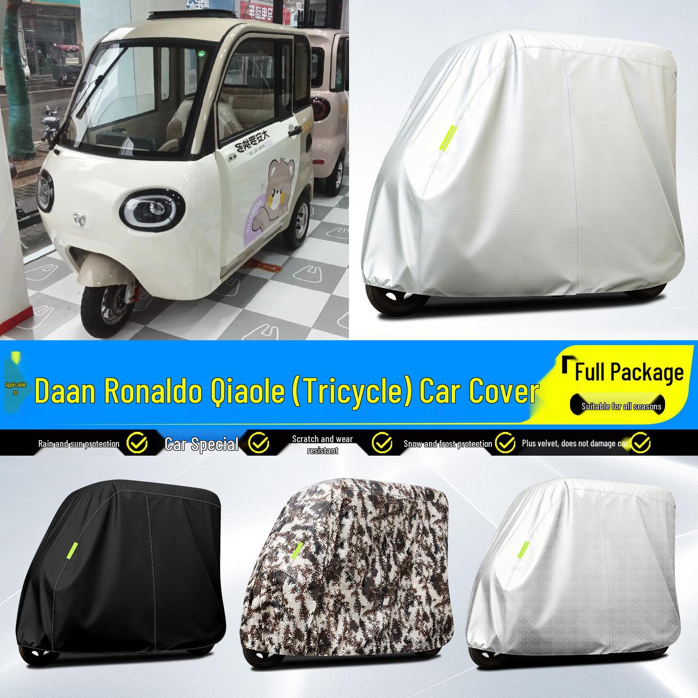 

Da an Ronaldo Electric Tricycle Sun & Rain Protective Canopy Cover Aluminum Foil Silver Grid Full Cover