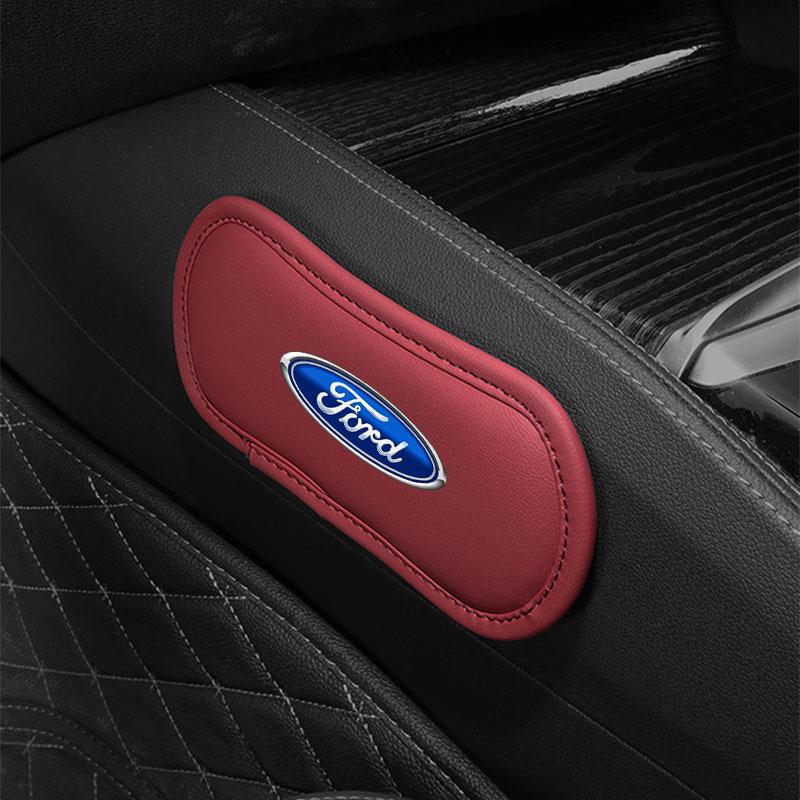 Leather Car Pillow Car Knee Pad Elastic Memory Foam Leg Pad For Ford Fiesta Ranger Focus Kuga Mustang MAX Transit Mondeo Esco