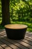 Black Bowl With Bamboo Lid Cutting Board 4L Salad Bowl