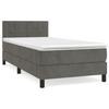Maison Exclusive - Sommier à lattes de lit et matelas Gris foncé 90x190 cm Velours