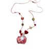 Beaded Apple Coffee Cup Pendant Necklace - Minimalist and Sweet Sweater Chain