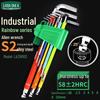 A Industrial S2 Alloy Steel 9-Piece Colored Torx Hex Key Set LA319103