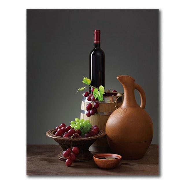 Red Wine Grape Beer Wall Art Canvas Painting Still Life Nordic Poster Print Wall Pictures Living Room Kitchen Bar Decor Cuadros
