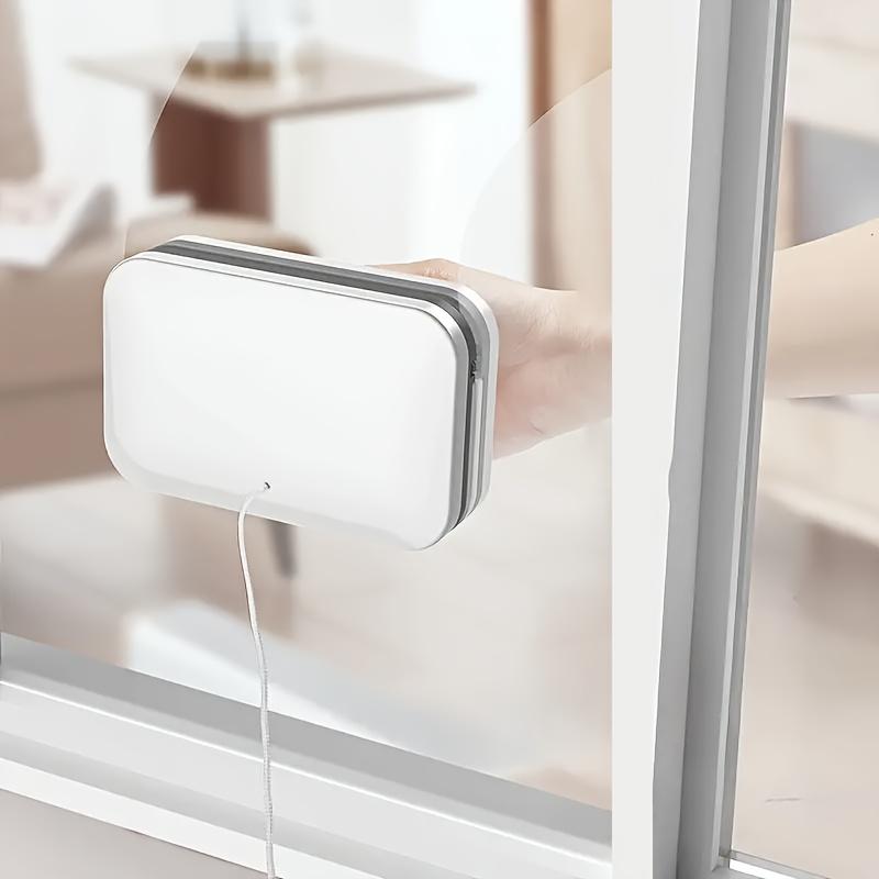 

1 шт. Двусторонний магнитный очиститель для окон | Высокий охват, без разводов, эргономичная ручка и сильный магнетизм - Прочная пластиковая/железная конструкция белый