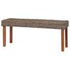110 cm Natural Kubu Rattan and Solid Mahogany Wood Bench