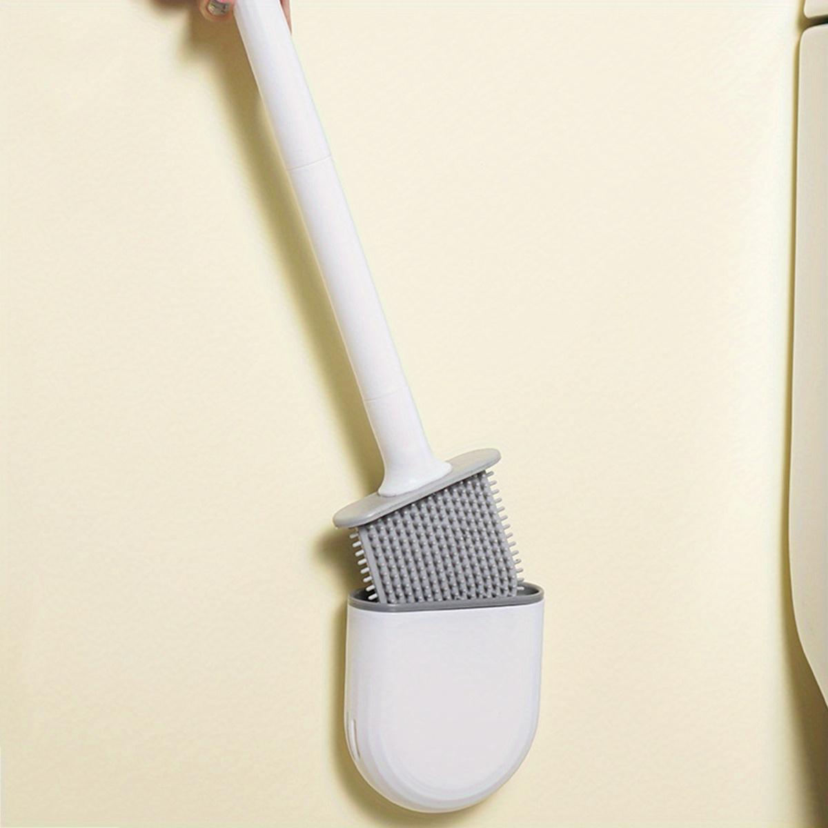 

1 шт. Портативный не требующий питания домашний удобный для чистки силиконовый ершик для унитаза с эргономичной ручкой One size fits all белый