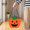 Halloween Candy Bags for Kids Felt Bag, Pumpkin Ghost Skull Cat Owl Tote Decorative Holiday Sacks Kids, Non Woven Trick or Treat Handbag, Party Favor