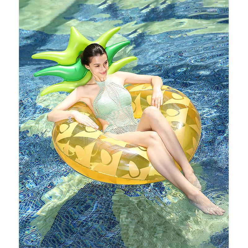 Circle Swimming Adult Thickened Pvc Inflatable Backrest With Pineapple Handle