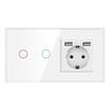 157 European Touch Switch & German Socket with Integrated Glass Panel for Homes