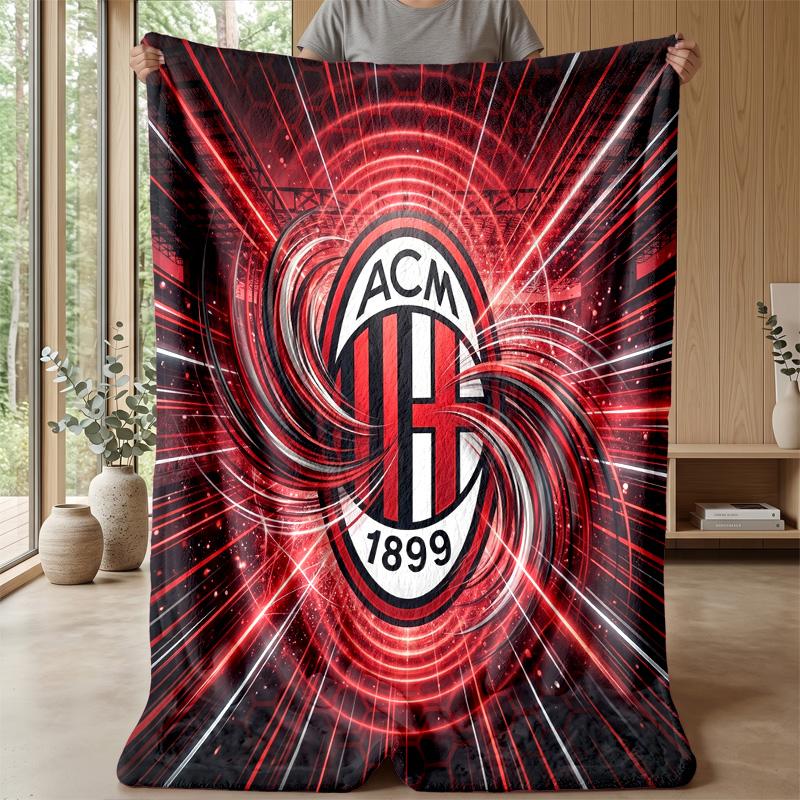AC Milan Theme blanket Soft Flannel Blanket Plush Throw Blanket Cozy Sofa Bed Blanket for Home Decor