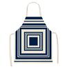 Kitchen Apron Navy Blue Geometric Pattern Kitchen Sleeveless Apron Linen Bib Home Cleaning Tools Cooking Apron Dinner Apron