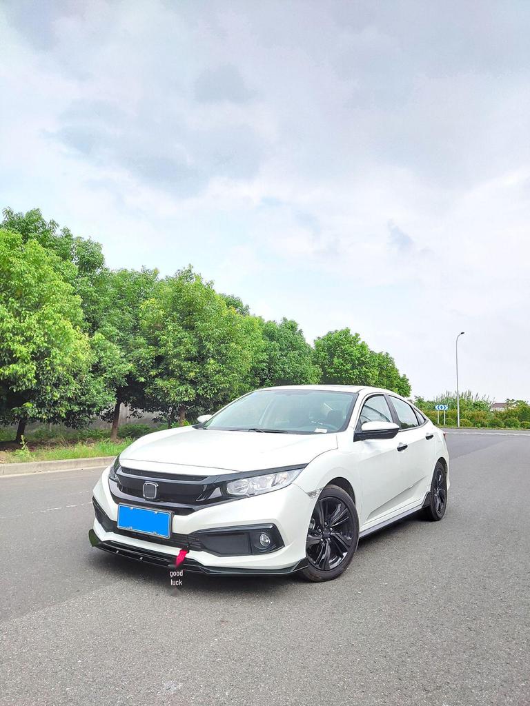 Civic 16th-20th Gen Front Lip Splitter & Rear Spoiler Kit with Double/Single-Layer Side Skirts