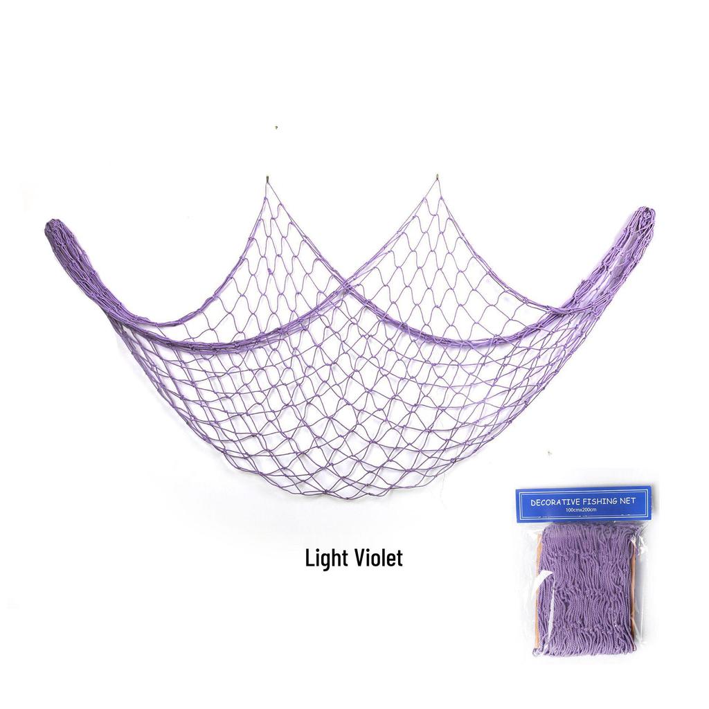 Mediterranean Style Cotton Rope Decorative Fishing Net with Shells for Wall Decor