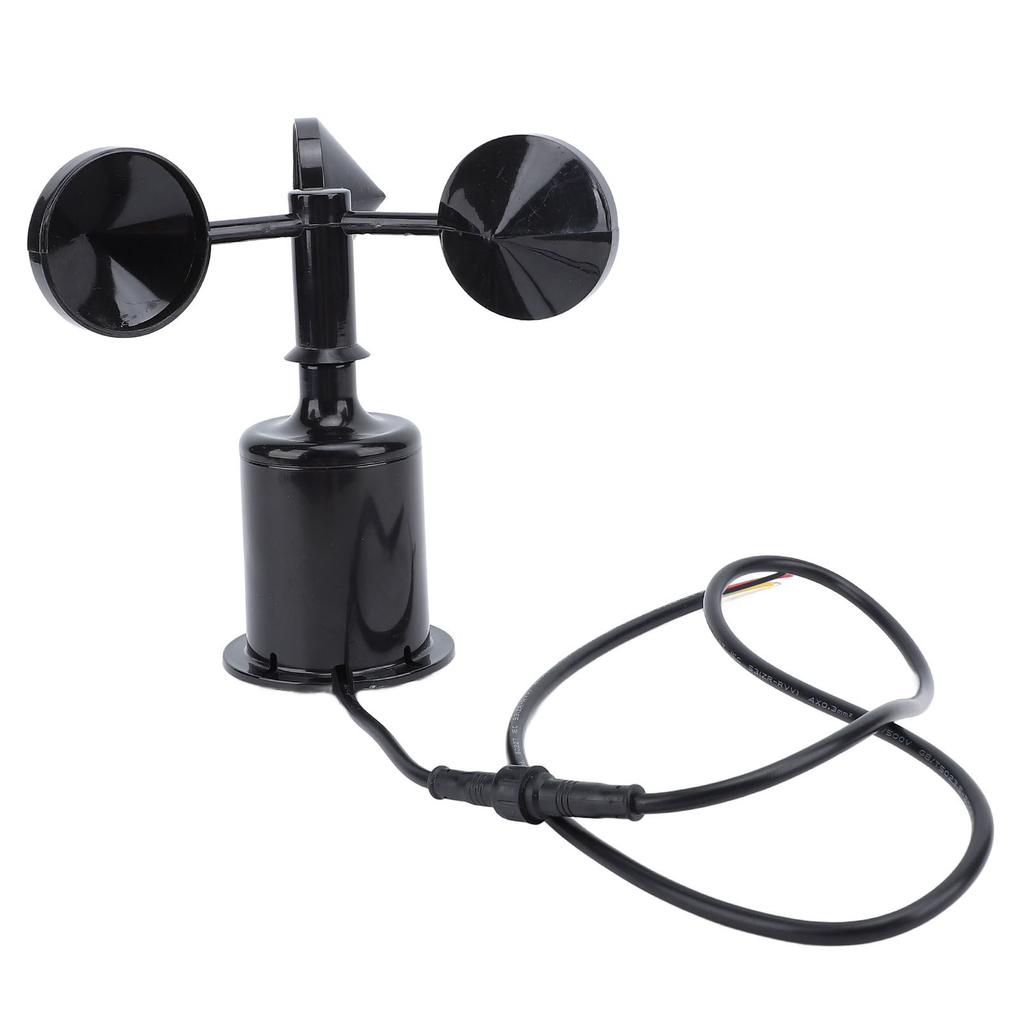 Wind Speed Sensor, 3 Cups Ultrasonic Anemometer High Accuracy with 0.8m Extendable Cable, Wind Speed Detector for Greenhouses Weather Stations Ships