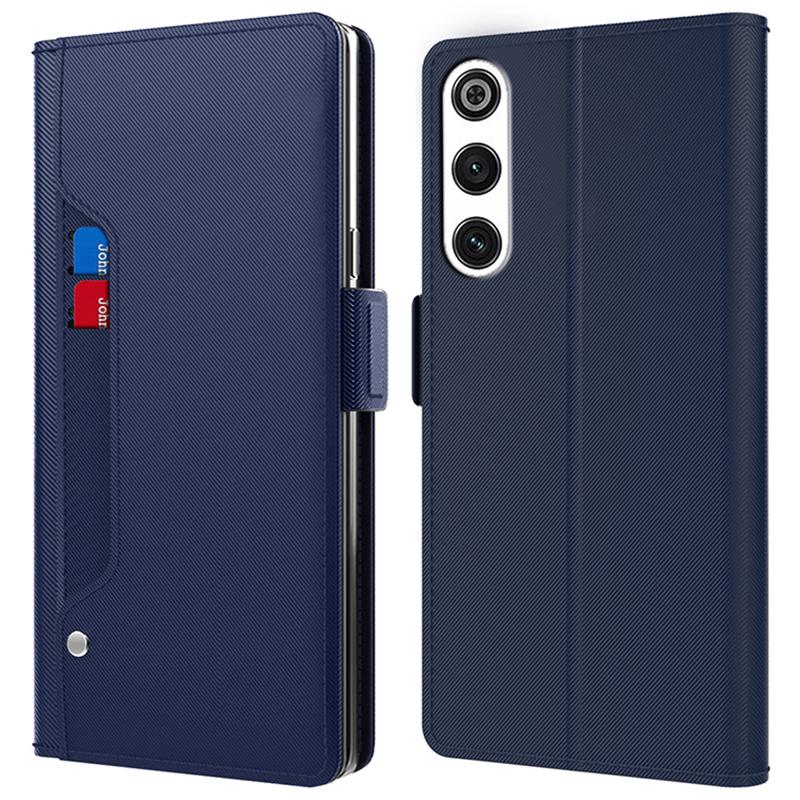 

For ZTE nubia Redmagic 10 Air 5G Case Stand PU Leather Phone Cover Card Holder Mirror Blue