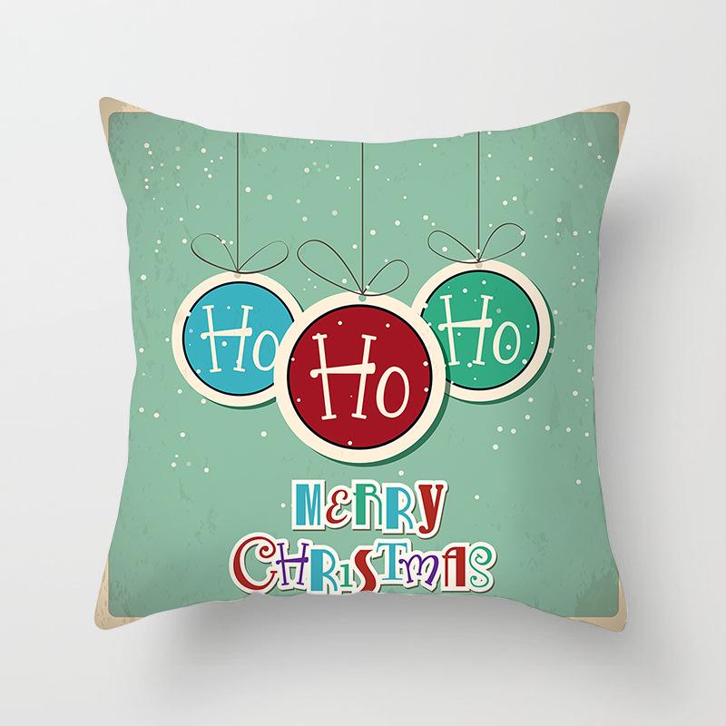 Wish Home Christmas Snowflake Digital Printing Peach Skin Car Pillow Cushion Pillow Case