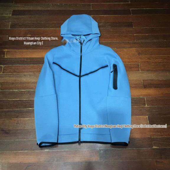 Veste cardigan zippée à capuche en coton pour homme - Manteau décontracté printemps/automne 2024
