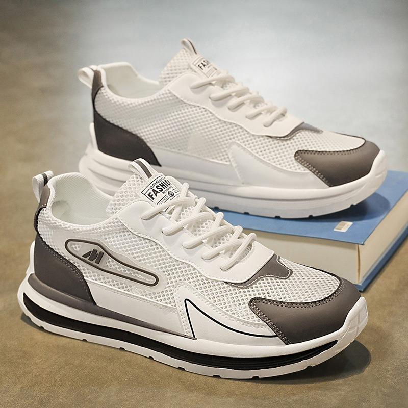 Summer men's shoes new breathable hollow mesh shoes men's trend versatile platform sports shoes casual dad shoes