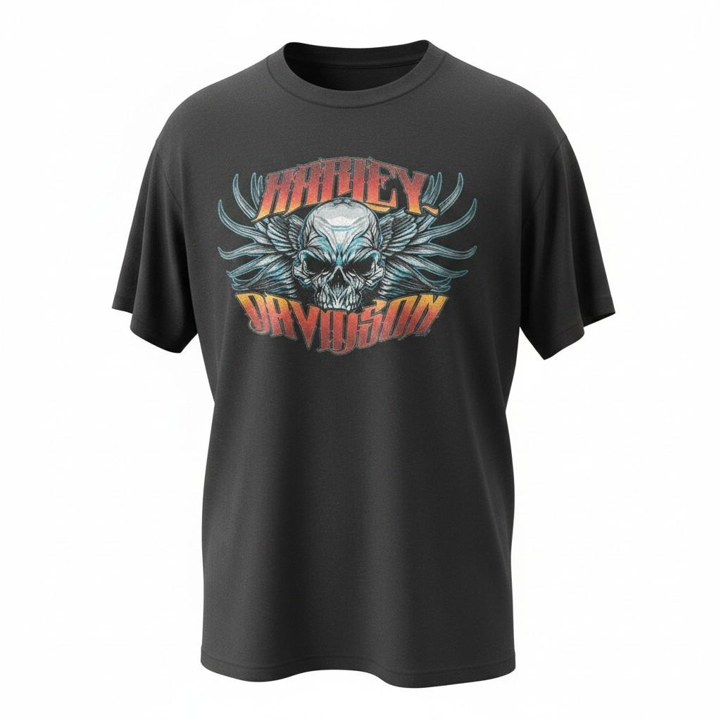 Mens Harley Davidson Voodoo Mardi Gras Size L See Photos Black A1766 XL