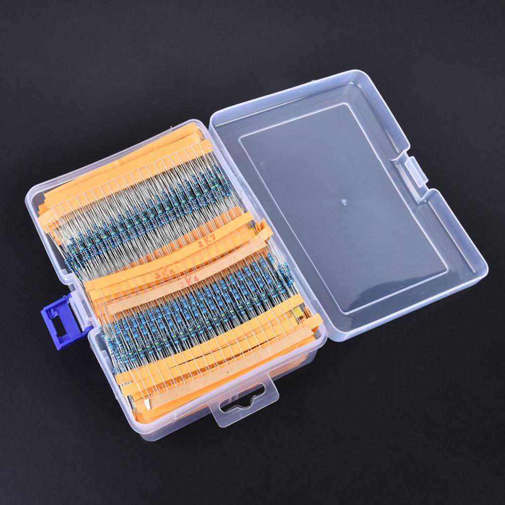 2600Pcs Metal Film Resistors Assortment Kits Set Durable Electronic Components 1 Ohm  3M Ohm