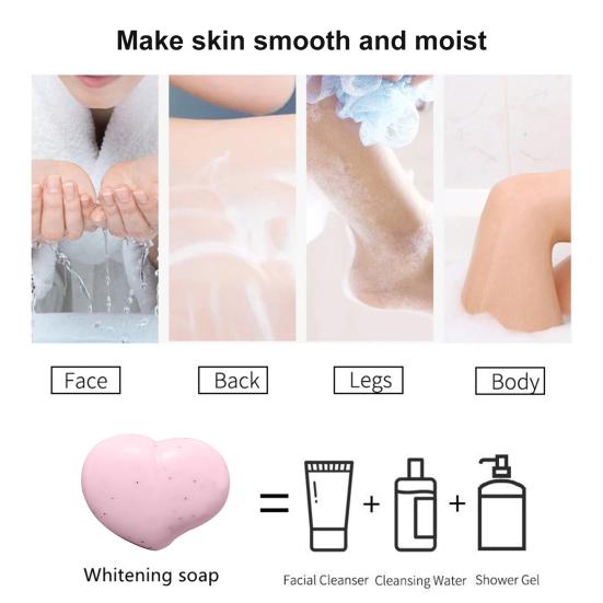 Yousheng 80g Whitening Soap Anti-Milben-Duftende, leicht schäumende Pfirsich-Glättungsseife für zu Hause