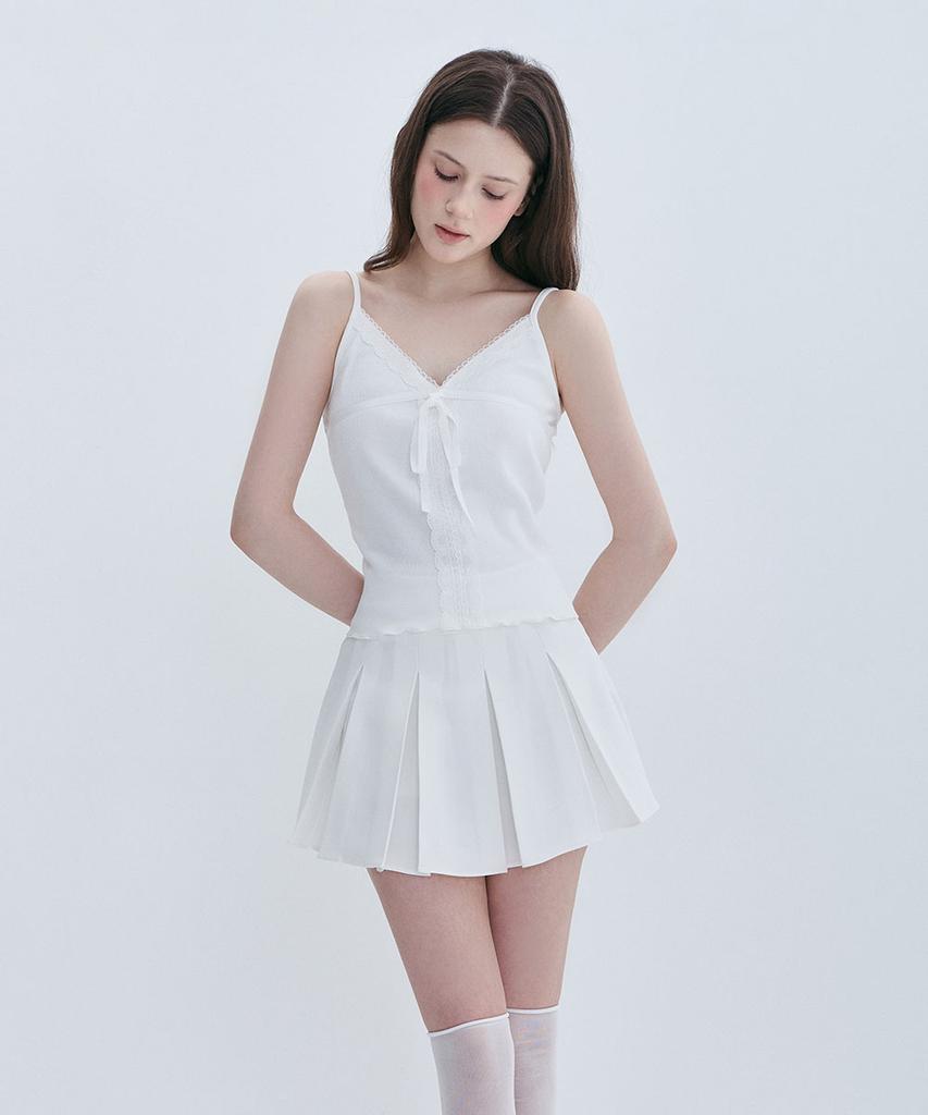 Moabel Classic Pleats Tennis Skirt - White