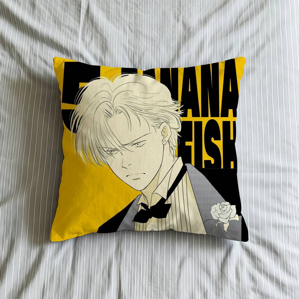 Bbanana Fish Anime Cushion Cover Inches Farmhouse Decor Home Throw Pillow Covers For Couch Decorations