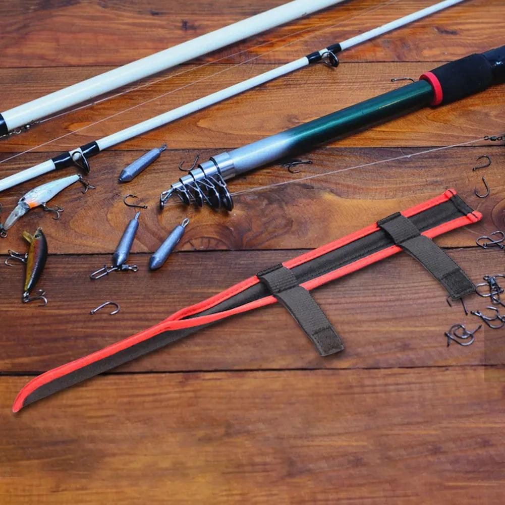 Portable Fishing Rod Storage Bag Adjustable Fishing Rod Belt Protector Reel Fishing Accessories Foldable Pole Tip Guard Sleeve