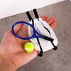 4Pcs Miniature Tennis Racquet Set Dollhouse Mini Sports Scene Outdoor Decor Model Accessories Small Cloth Doll Accessories