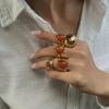 Geometric Adjustable Ethnic Open Ring Set Fashion Jewelry Aesthetic Retro Vintage Punk Gold Color Knuckle Joint Rings Irregular Accessories