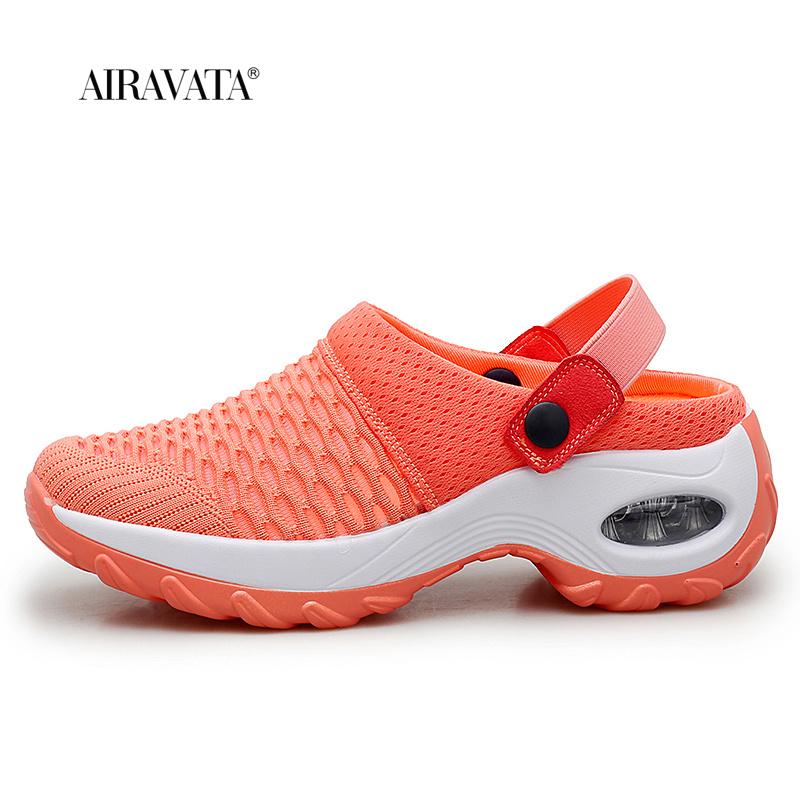 

Женские повседневные туфли с увеличенной амортизацией для девочек, нескользящие кроссовки на платформе, дышащая сетка, уличные тапочки для ходьбы 42 оранжевый