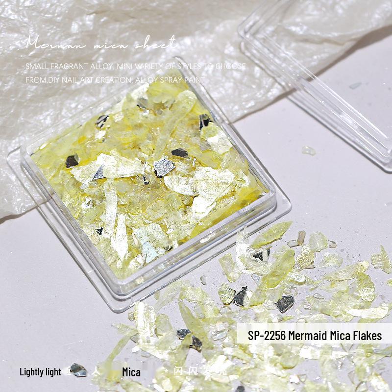 

Русалочьи переливающиеся хлопья для ногтей - Полупрозрачные ультратонкие украшения из слюды в виде ракушек
