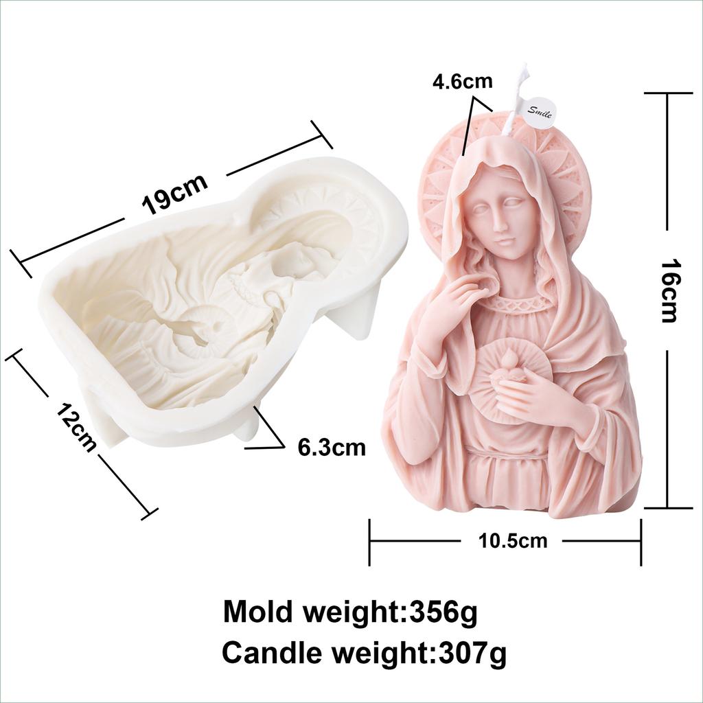 Candela Famiglia di Gesù in Silicone da 8-17 cm Stampo in Silicone Famiglia Vergine Maria Stampo in Silicone per Resina Stampo in Gesso Calcestruzzo Cemento Decorazione per la Casa