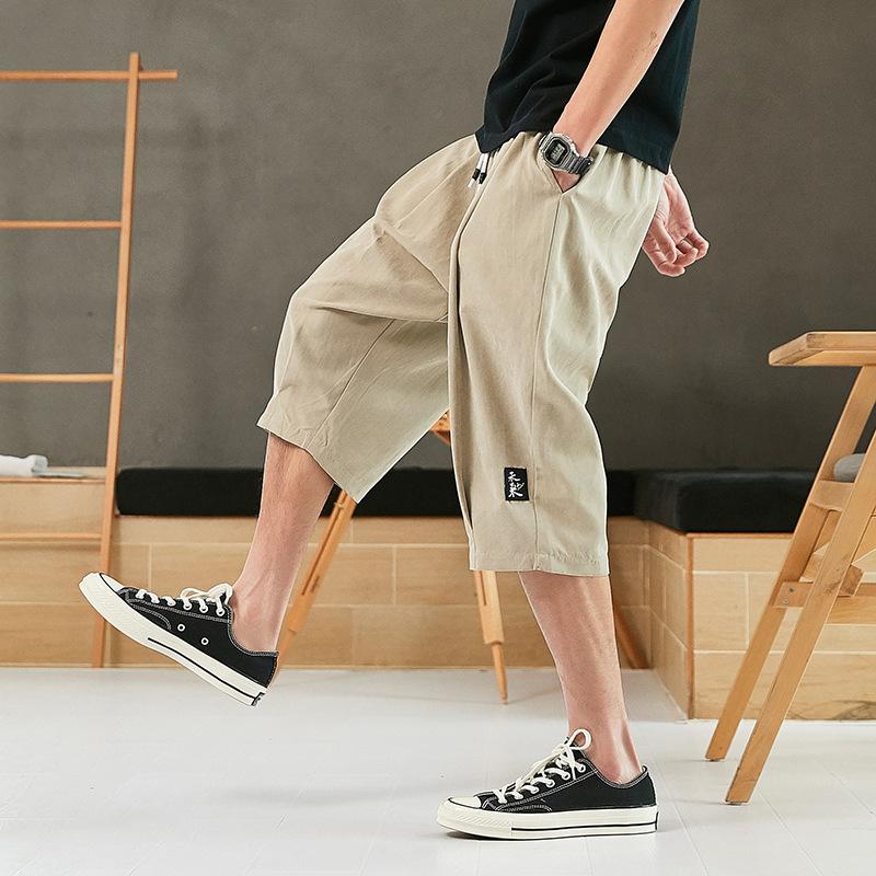 Plus Size Summer Harem Pants Men Short Joggers Chinese Style Calf-Length Casual Baggy Pants Male Capris Trousers 8XL