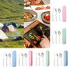 Camping Utensilien Wanderbesteck Set Tragbares Edelstahl Besteck Löffel Gabel Messer für Picknick Reise Rucksack Outdoor