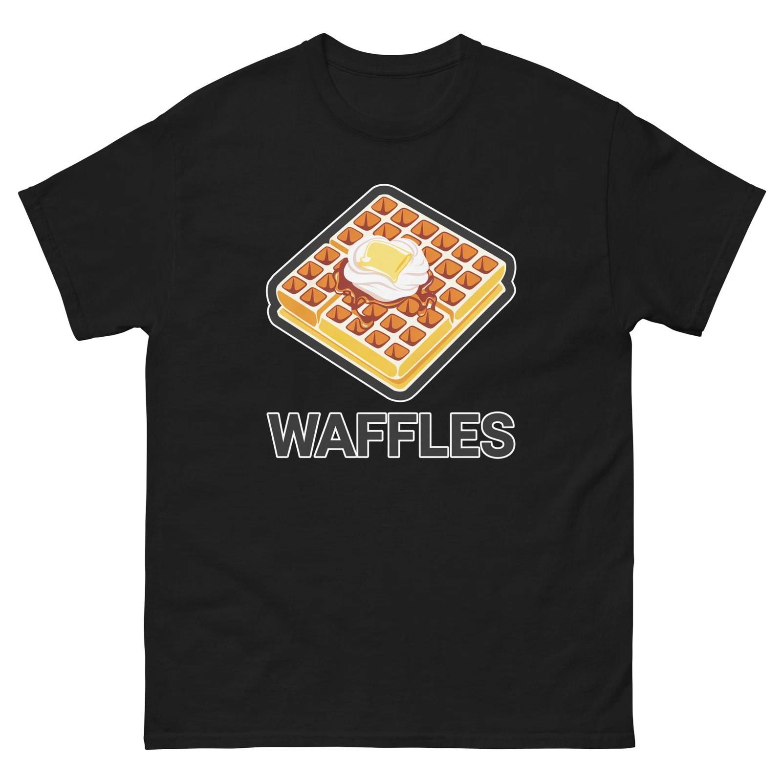 Waffles Lover Food Image Cartoon Funny T-Shirt Shirt XL