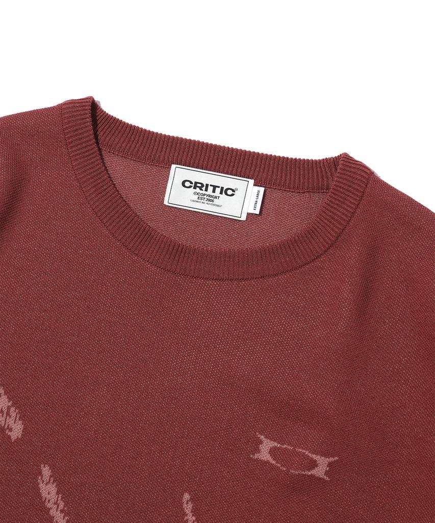CRITIC Wormhole Logo Jacquard Knit Brick