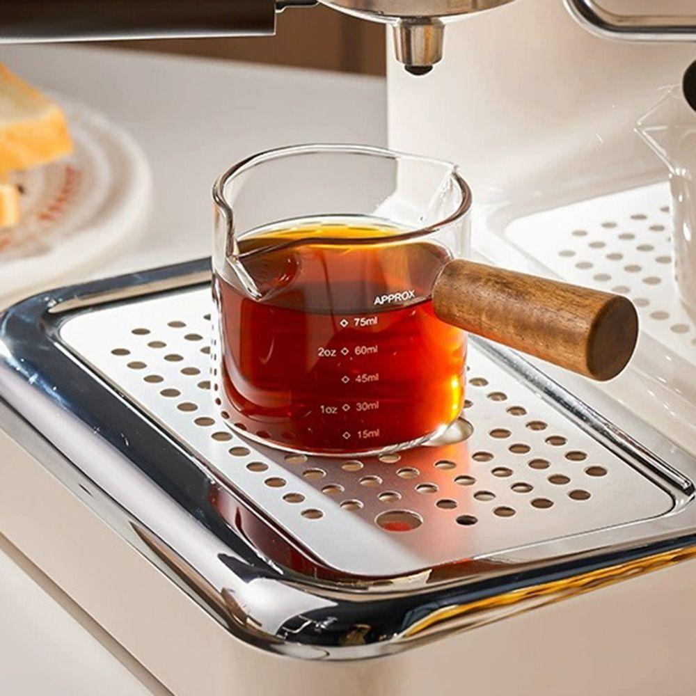 Clear Triple Pitcher Milk Cup V-Shaped Mouth Glass Espresso Cups  Espresso