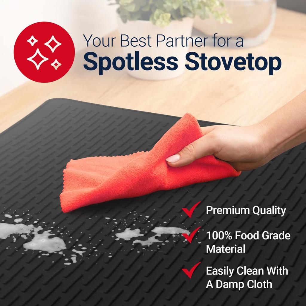 Thickened Silicone Stove Mat for Glass Top Stove Glass Cooktop Protector for Kitchen Range Covers Dish Drying Mats