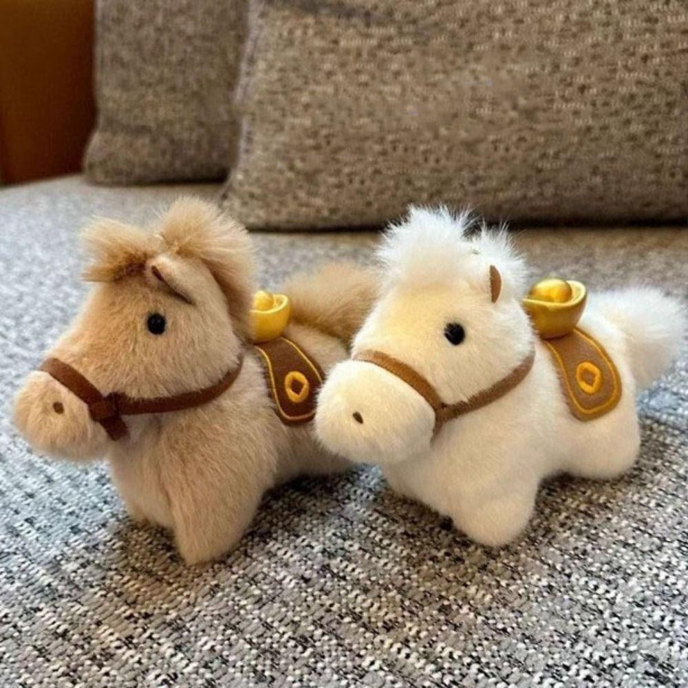 Cute Plush Horse Ornament Creative Cartoon Steed Doll Adorable Zodiac Pony Figurine  Year of Horse