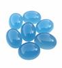 Naturliga Blå Kalcedon Cabochoner - Ovala Lösa Ädelstenar Partiet
