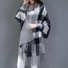 Thick Shawl Women Sweater Plaid Knitted Cardigans for Autumn and Winter Outfits