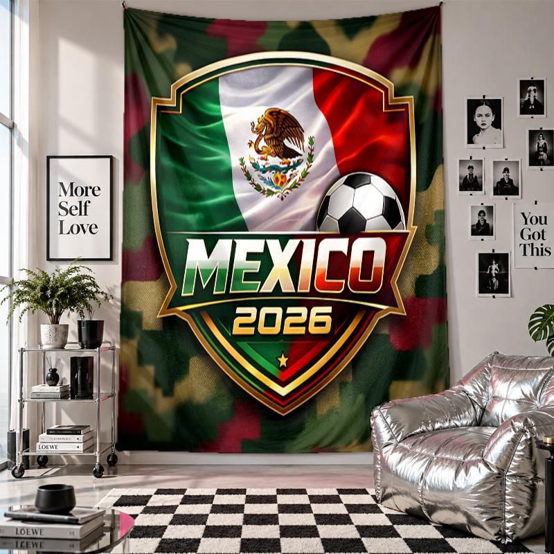 Mexico Football Wall Tapestry Home Decor Wall Hanging Cloth for Bedroom Living Room Background