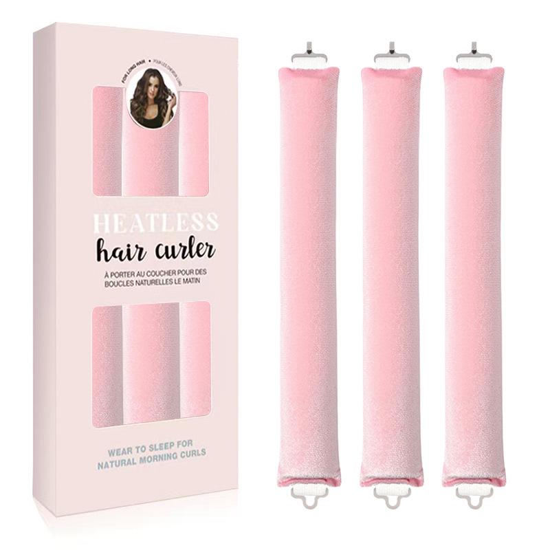 

Exclusive 3-Piece No-Heat Curling Iron Set - U-Shaped Sleep Waves in Color Box Packaging