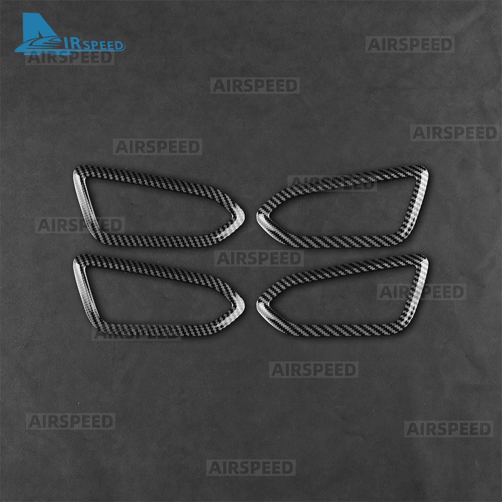 Carbon Fiber Inner Door Handle Trim Cover For Renault Captur 2020-2026 LHD RHD Universal Anti-Scratch Auto Interior Parts