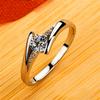 Cute Female Small Round Zircon Stone Ring Vintage Silver Color Wedding  Promise Crystal Engagement Rings For Women