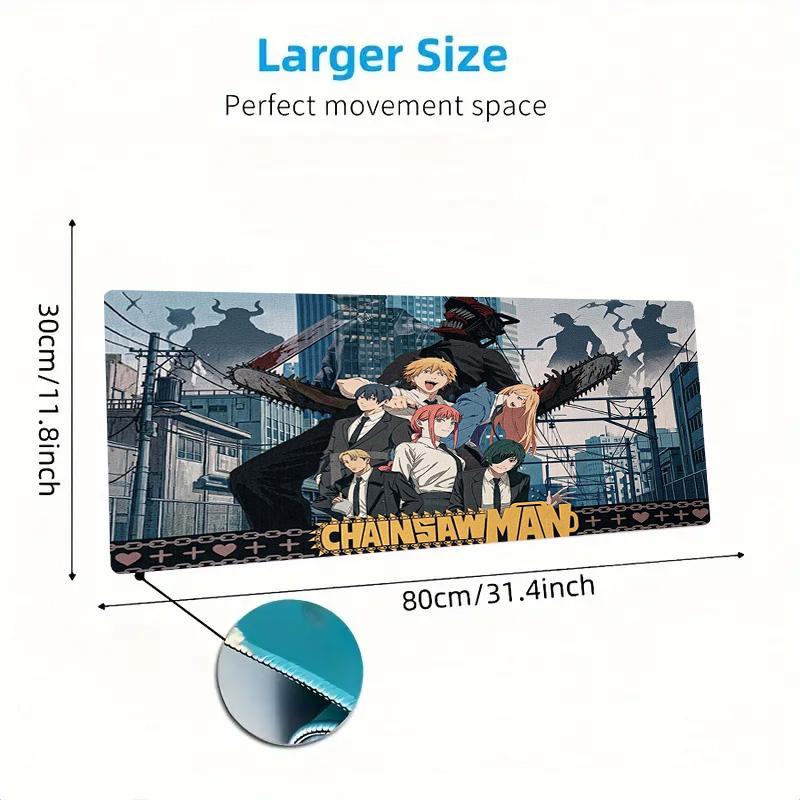 Chainsaw Man Color Mouse Pad Large Gaming Table Cushion Non-slip Laptop Tablet Big Mousepad XXL Mat Mini PC Playmat With Lock Edge